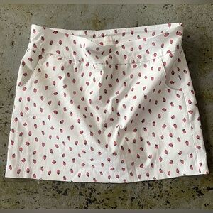 Zac & Rachel White Strawberry Print Stretchy Women's Skirt Size 16
